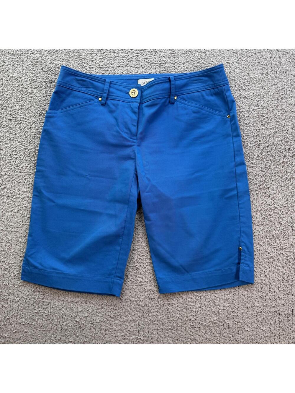 Cache Bright Blue Stretch Bermuda Shorts Women's Size 0 30